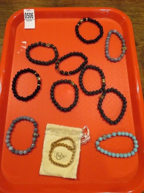 1 lenox bracelet, 10 beaded bracelets