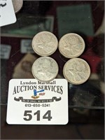 1963 CDN 0.25 cent coins