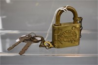 Brass Lever Logo Lock MILWAUKEE TANK WORKS EAGLE L