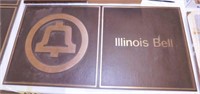 Illinois Bell Telephone brass sign, 36" x 18",