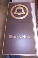 Illinois Bell Telephone brass sign, 18" x 36",