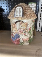Takahashi Rabbit Garden Cookie Jar w/Lid