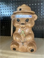 Twin Winton Ranger Bear Cookie Jar w/Lid