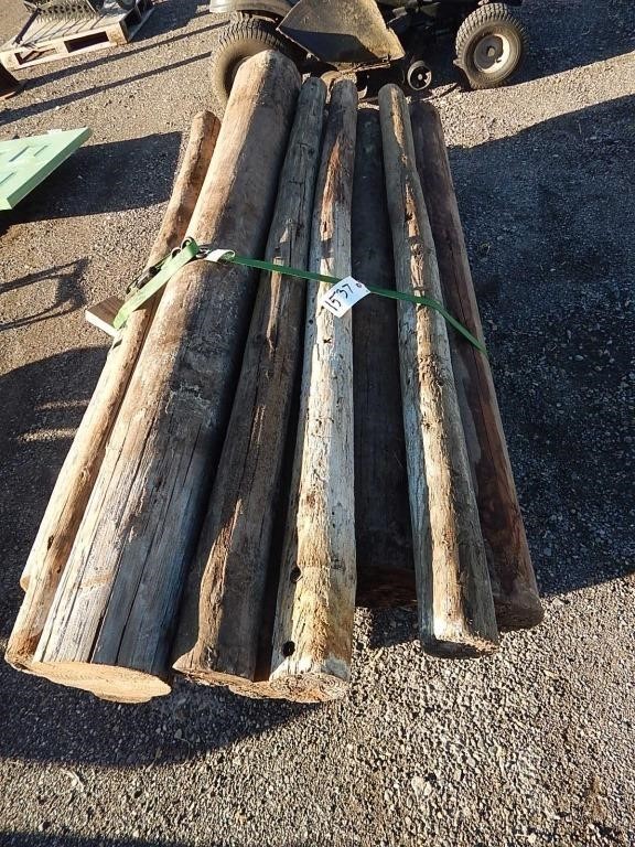 Wooden fence posts; qty 12; approx. 80" long
