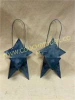 Pair of metal star wall pockets