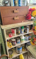 STORAGE SHELF W/2 DRAWER CHEST, MINI AIR COMPRESSO