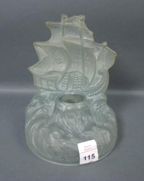 RARE Consolid. Grn  Wash Santa Maria Candle holder