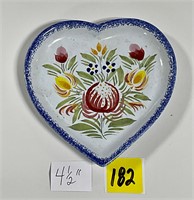 Vtg Henriot Quimper Pottery Heart Trinket