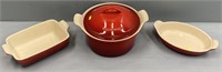 Le Creuset Cerise Red Dutch Oven; Baking Dishes