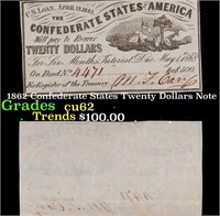 1862 Confederate States Twenty Dollars Note Grades