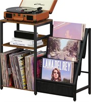 Vinyl Record Storage Stand - Rustic Brown