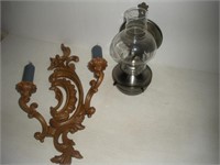 Oil Lamp & Candle Wall Sconce