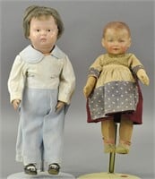 LOT OF TWO SCHOENHUT AND CLOTH DOLLS