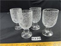 Footed Bubble Glass Drinking Glasses