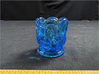 LE Smith Blue Glass Toothpick Holder