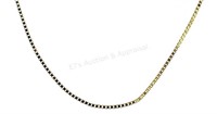 14k Yellow Gold Box Chain Link Necklace
