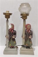 Chalkware Hobo Lady Table Lamps, 21" *One
