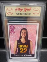 Caitlin Clark Breast Cancer Aware Card-Iowa Back