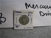 1927-S Mercury silver dime
