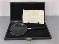 Magnifying Glass in Case w/Eastern Star Note