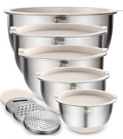MIXING BOWLS SET OF 5, WILDONE STAINLESS STEEL
