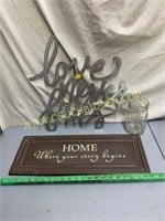 Love Never Fails Sign and Sweet Home Sign