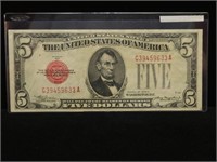 $5 1928C RED SEAL (XF)