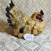 RESIN SITTING HEN DISPLAY FIGURE - CREAM