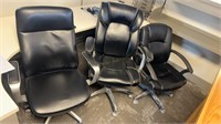 3 ROLL AROUND OFFICE CHAIRS