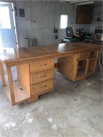 Hand crafted oak desk/cabinet