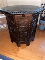 Carved Wood South American Accent Table