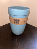 Azul Pottery with Trio Kokopelli Design - 9"T x