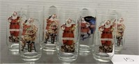 (7) Vintage Coca Cola Santa Glasses