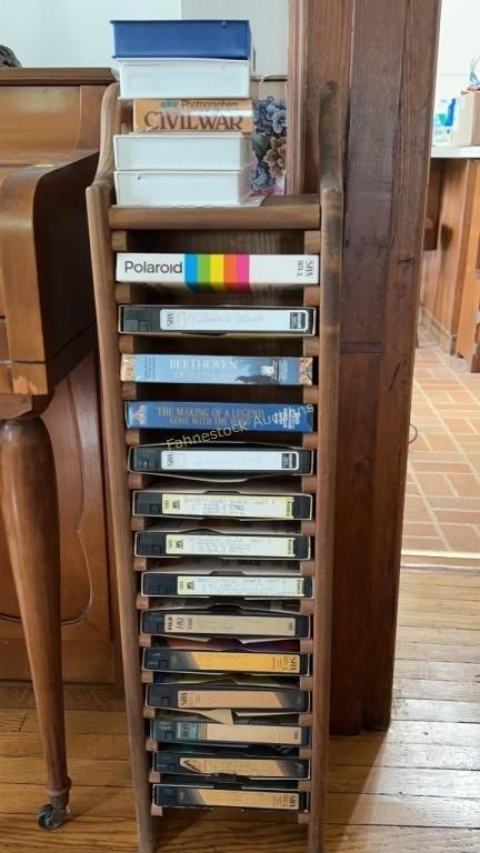 VHS Stand & Tapes