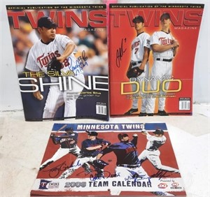 3 -Twins Magazines, Autographed includes Joe Mauer