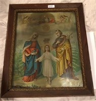 JESUS AS A CHILD PRINT IN OAK FRAME 191/2 X 231/2