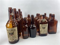 Vintage Empty Glass Alcohol Bottles