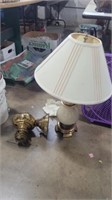 Brass and white Lamp and electric oil lamp