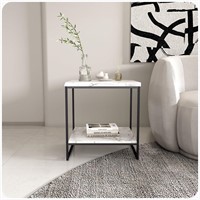 Tilly Lin Faux Marble Side Table  White Marble Sma
