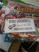 Wood doorbell sign