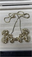 Signed Trifari Necklace With Bow Form Rhinestone P