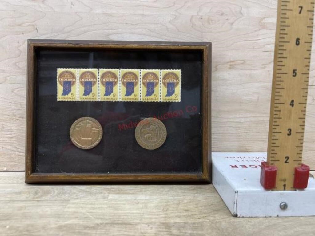 Framed coin & stamp