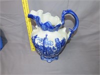 Ironstone Blue & White Pitcher