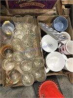 2 boxes--glasses, cups