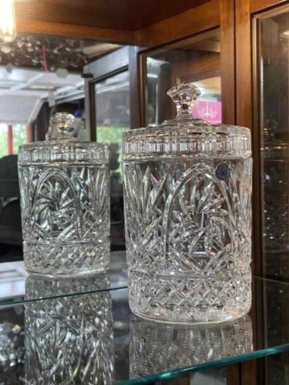 SG crystal biscuit jar clear glass