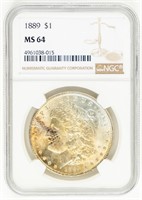 Coin 1889 Morgan Silver Dollar NGC MS64