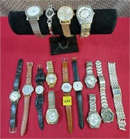 Lot of 15 Wristwatches, AS IS, Some Broke Bands