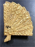 Vintage McCoy 24kt Gold Plated Fan Wall Pocket
