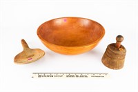 Large Wooden Salad Bowl w/Butter Paddle and