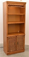 Boho Wicker & Wood Lighted USA Made Cabinet